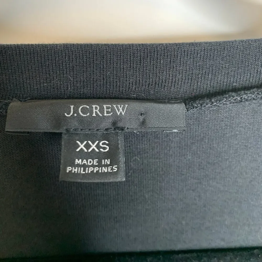 J Crew Black Short Sleeve Midi Dress Sz XXS